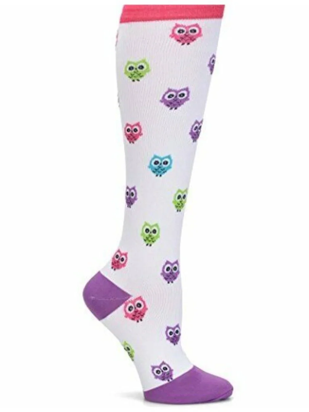 X2 Nurse Mates Women 12-14 mmHg Compression Trouser Sock Owls Shoe 9-11 883773